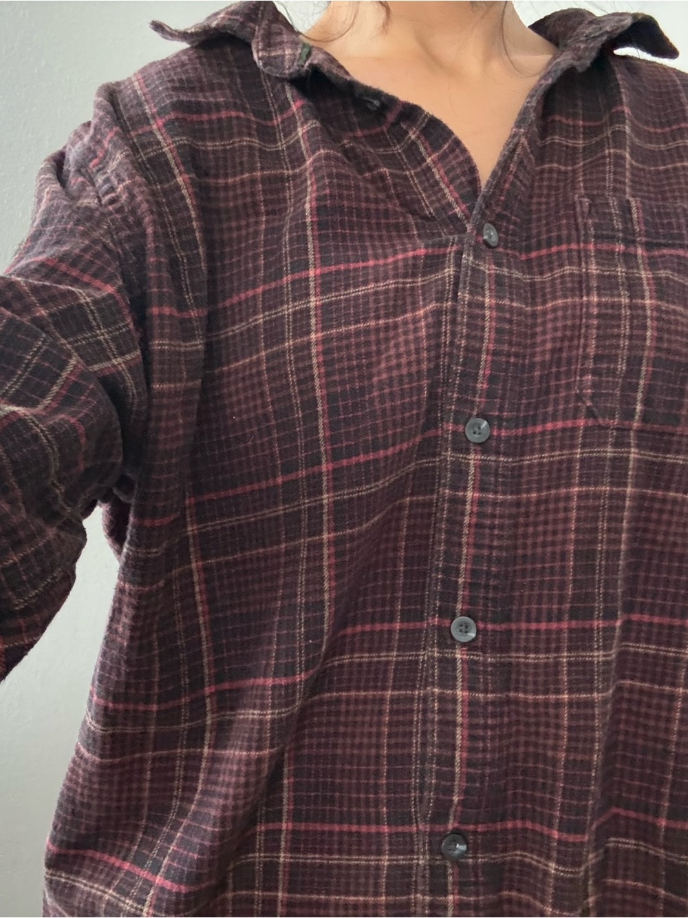 Woolrich Brown and Red Plaid Button-Down Shirt